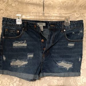 Forever21 denim distressed shorts
